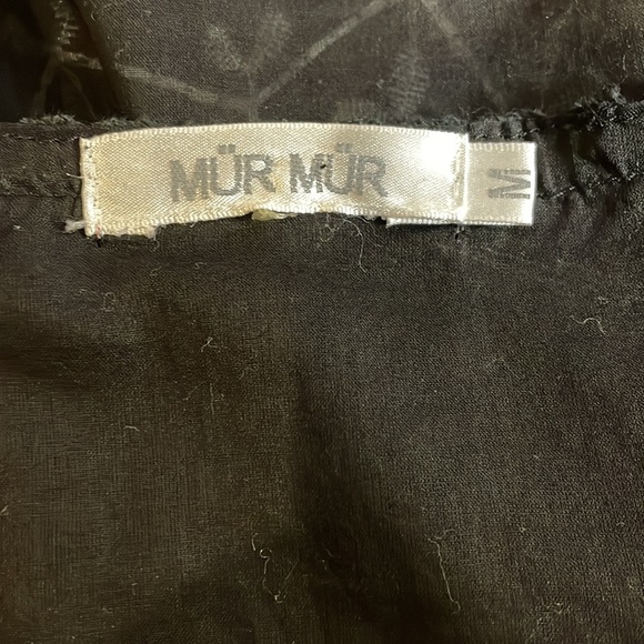 MUR MUR Cotton tunic / Cover up Embroidered BLACK and WHITE / MEDIUM - Picture 9 of 9